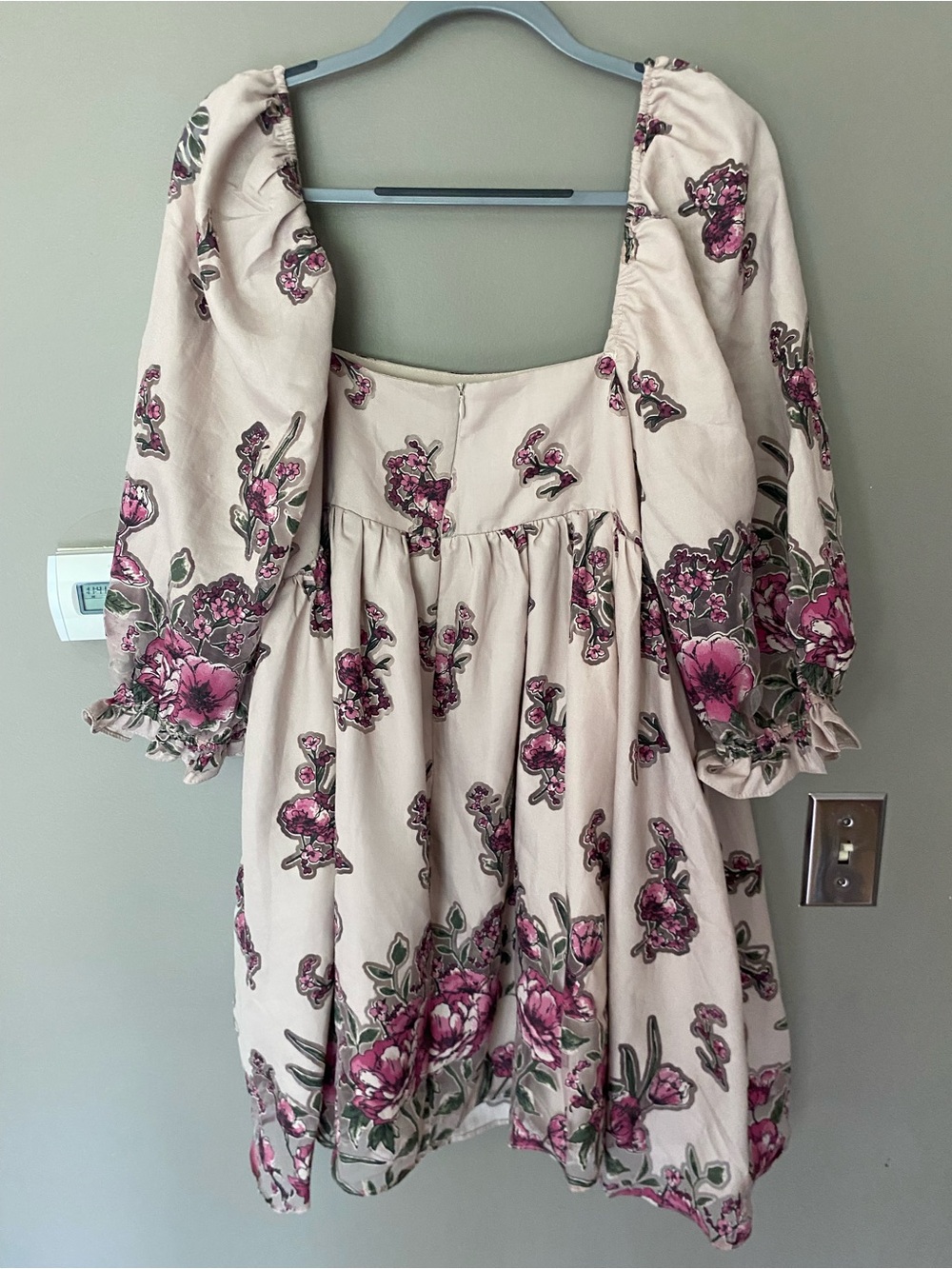 ARULA x ALTAR’D STATE Floral Square-Neck Puff Sleeve Mini Dress Size X (10/12) - Picture 4 of 10
